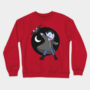 Halloween Vampire with Cute Bat Friend Crewneck Sweatshirt